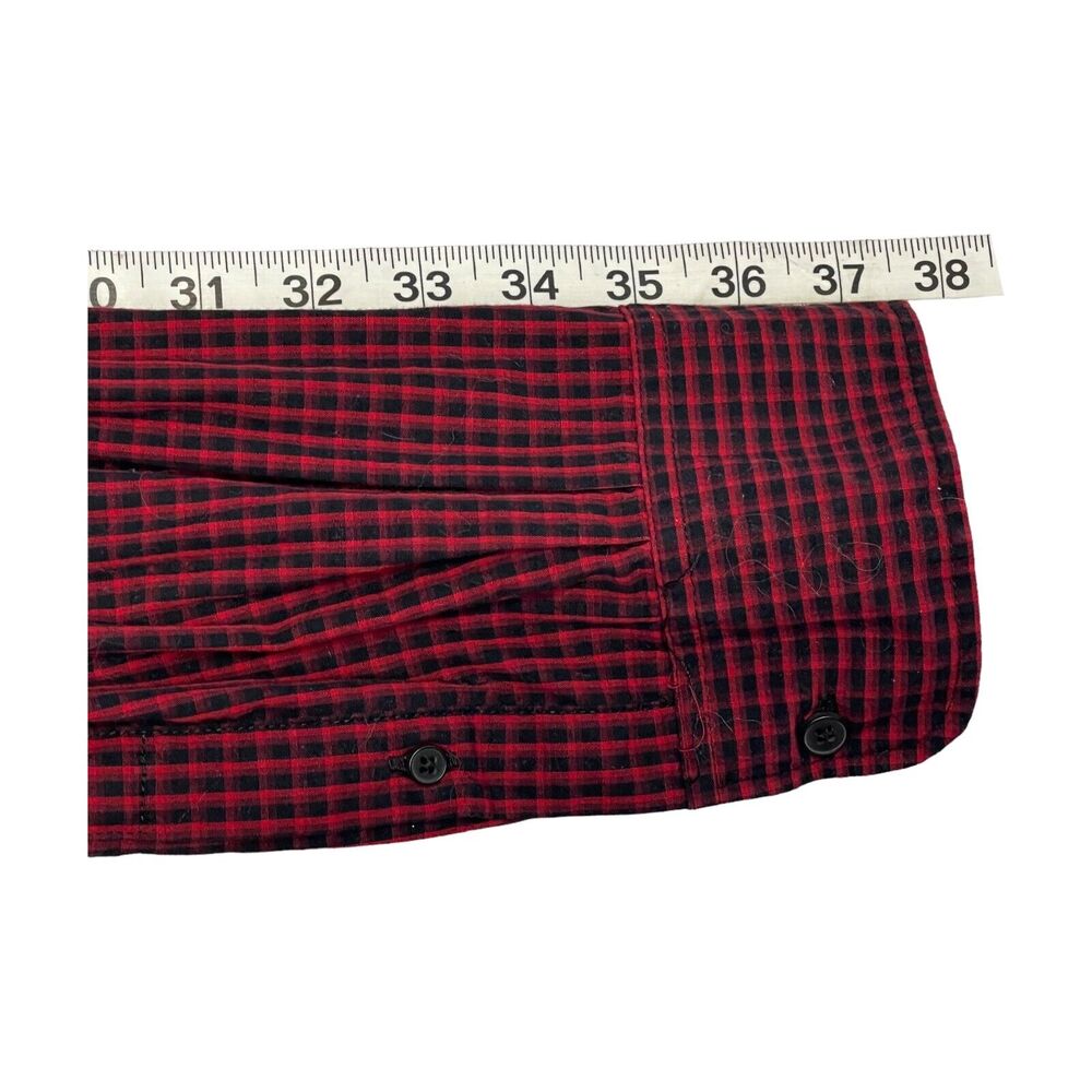 Luke & Dutch Shirt Men's XL Red Black Check 100% Cotton Long Sleeve Button-Down - Picture 6 of 6
